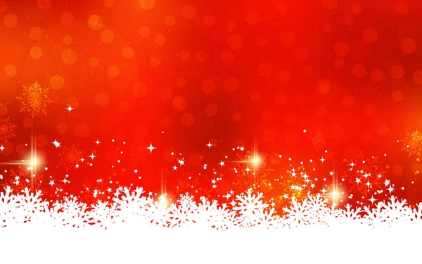 メリー クリスマスと幸せな新年赤いベクトルの背景の星や雪に — ストックベクタ