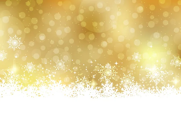 Feliz Navidad Feliz Año Nuevo Amarillo Vector Fondo Con Estrellas — Vector de stock