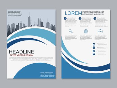 Soyut geometrik tarzı profesyonel iki taraflı el ilanı vektör tasarım şablonu