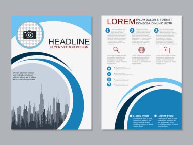 Soyut geometrik tarzı profesyonel iki taraflı el ilanı vektör tasarım şablonu