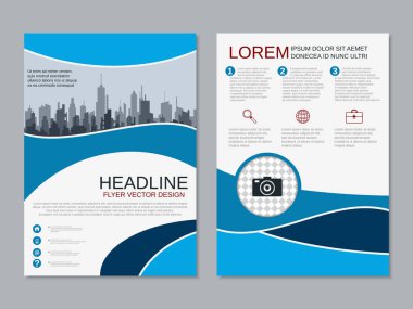 Soyut geometrik tarzı profesyonel iki taraflı el ilanı vektör tasarım şablonu