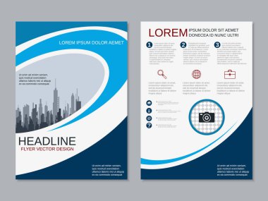 Soyut geometrik tarzı profesyonel iki taraflı el ilanı vektör tasarım şablonu