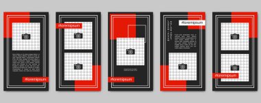 Moda sosyal ağ hikayeler düzenlenebilir vektör kalıp toplama. Sosyal medya için Web uygulama arka plan