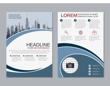 Soyut geometrik tarzı profesyonel iki taraflı el ilanı vektör tasarım şablonu