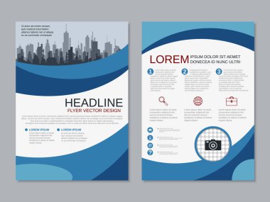 Soyut geometrik tarzı profesyonel iki taraflı el ilanı vektör tasarım şablonu