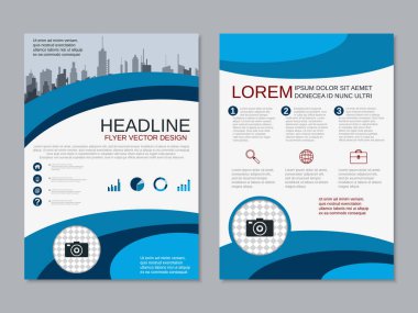 Soyut geometrik tarzı profesyonel iki taraflı el ilanı vektör tasarım şablonu