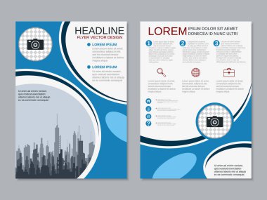 Soyut geometrik tarzı profesyonel iki taraflı el ilanı vektör tasarım şablonu