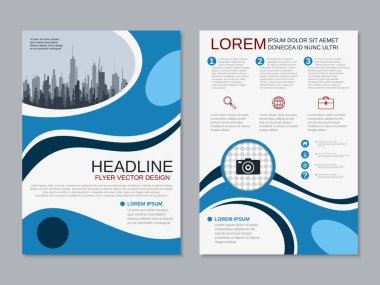 Soyut geometrik tarzı profesyonel iki taraflı el ilanı vektör tasarım şablonu