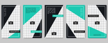 Moda sosyal ağ hikayeler düzenlenebilir vektör kalıp toplama. Sosyal medya için Web uygulama arka plan