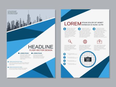 Modern profesyonel iş iki taraflı broşür, kitapçık, broşür kapak, yıllık rapor vektör tasarım şablonu. A4 formatı