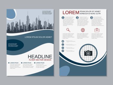 Modern profesyonel iş iki taraflı broşür, kitapçık, broşür kapak, yıllık rapor vektör tasarım şablonu. A4 formatı
