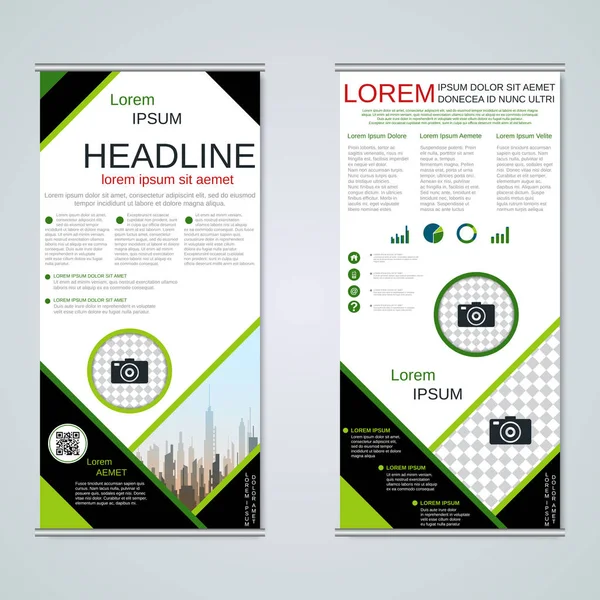 Summera Abstrakta Geometriska Moderna Business Banners Dubbelsidig Flyer Vektor Formgivningsmall — Stock vektor