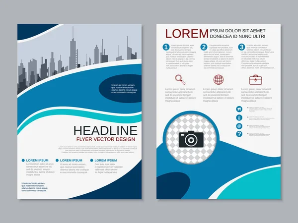 Modern profesyonel iş iki taraflı broşür, kitapçık, broşür kapak, yıllık rapor vektör tasarım şablonu. A4 formatı