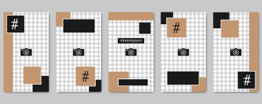 Moda sosyal ağ hikayeler düzenlenebilir vektör kalıp toplama. Sosyal medya için Web uygulama arka plan