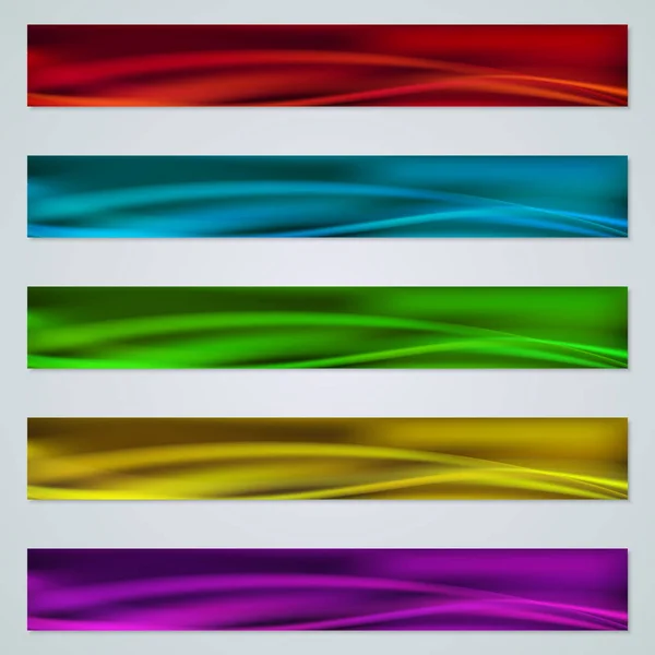 Abstract Colorful Blurred Web Banners Vector Templates Collection — ストックベクタ