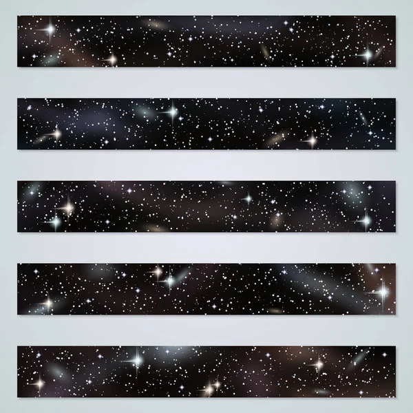 Space Background Banners Vector Templates Collection — Stock Vector