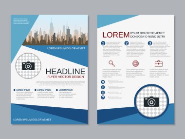 Modern profesyonel iş iki taraflı broşür, kitapçık, broşür kapak, yıllık rapor vektör tasarım şablonu. A4 formatı
