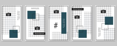 Moda sosyal ağ hikayeler düzenlenebilir vektör kalıp toplama. Sosyal medya için Web uygulama arka plan