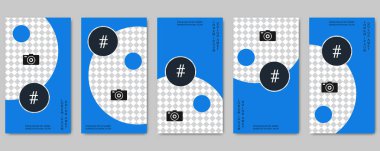 Moda sosyal ağ hikayeler düzenlenebilir vektör kalıp toplama. Sosyal medya için Web uygulama arka plan