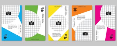 Moda sosyal ağ hikayeler düzenlenebilir vektör kalıp toplama. Sosyal medya için Web uygulama arka plan