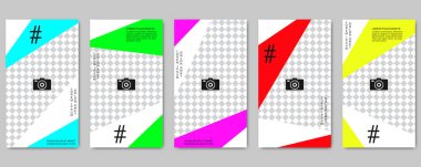 Moda sosyal ağ hikayeler düzenlenebilir vektör kalıp toplama. Sosyal medya için Web uygulama arka plan