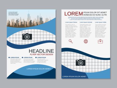 Modern profesyonel iş iki taraflı broşür, kitapçık, broşür kapak, yıllık rapor vektör tasarım şablonu. A4 formatı