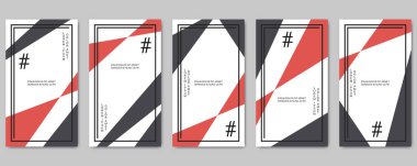 Moda sosyal ağ hikayeler düzenlenebilir vektör kalıp toplama. Sosyal medya için Web uygulama arka plan