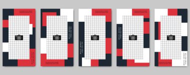 Moda sosyal ağ hikayeler düzenlenebilir vektör kalıp toplama. Sosyal medya için Web uygulama arka plan