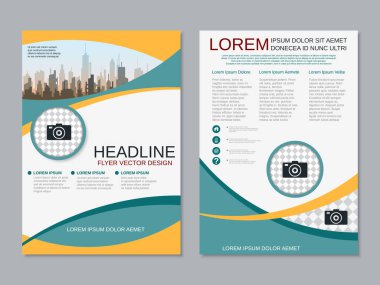 Modern profesyonel iş iki taraflı broşür, kitapçık, broşür kapak, yıllık rapor vektör tasarım şablonu. A4 formatı