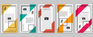 Moda sosyal ağ hikayeler düzenlenebilir vektör kalıp toplama. Sosyal medya için Web uygulama arka plan