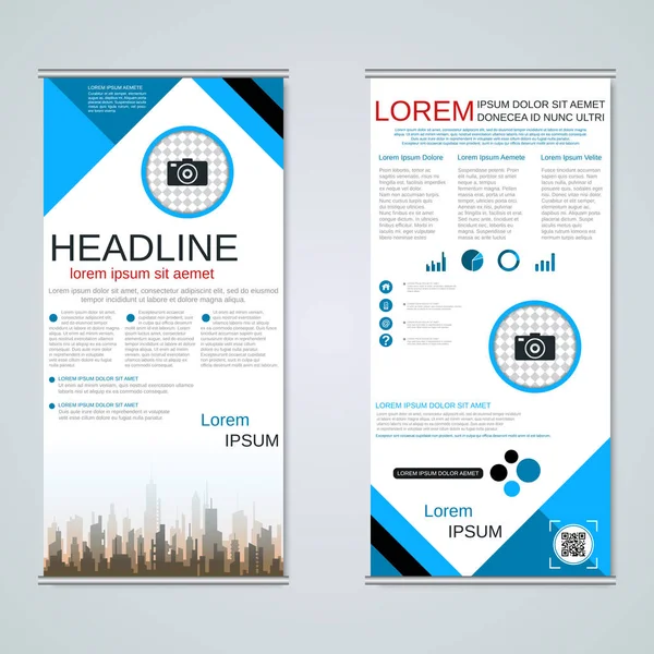 Summera Abstrakta Geometriska Moderna Business Banners Dubbelsidig Flyer Vektor Formgivningsmall — Stock vektor