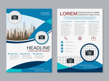 Modern profesyonel iş iki taraflı broşür, kitapçık, broşür kapak, yıllık rapor vektör tasarım şablonu. A4 formatı