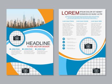 Modern profesyonel iş iki taraflı broşür, kitapçık, broşür kapak, yıllık rapor vektör tasarım şablonu. A4 formatı