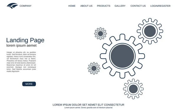 Modelo Vetor Landing Page Site Design Minimalista Abstrato Para Página — Vetor de Stock