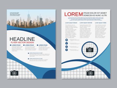 Modern profesyonel iş iki taraflı broşür, kitapçık, broşür kapak, yıllık rapor vektör tasarım şablonu. A4 formatı