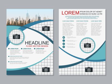 Modern profesyonel iş iki taraflı broşür, kitapçık, broşür kapak, yıllık rapor vektör tasarım şablonu. A4 formatı