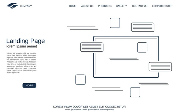 Website Zielseite Vektor Vorlage Minimalistischer Design Hintergrund Für Webseite Banner — Stockvektor