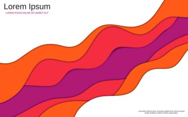 Renkli vektör arka plan soyut tarzı 3d kağıt kesme