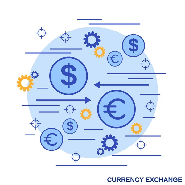 Обмен Валюты Денежный Перевод Иллюстрация Векторной Концепции Плоского Дизайна Финансовых — стоковый вектор