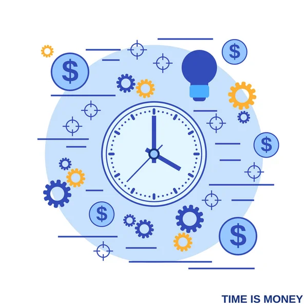 时间是金钱平设计样式向量概念例证 — 图库矢量图片
