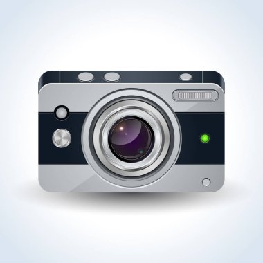 Gerçekçi dijital fotoğraf kamera vektör çizim