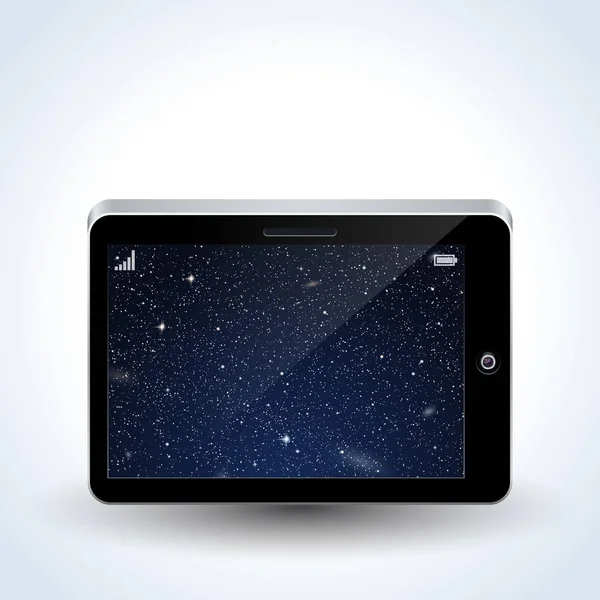 Tablet Ordenador Teléfono Inteligente Gadget Palmtop Icono Vector Realista — Vector de stock