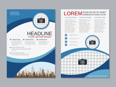 Modern profesyonel iş iki taraflı broşür, kitapçık, broşür kapak, yıllık rapor vektör tasarım şablonu. A4 formatı