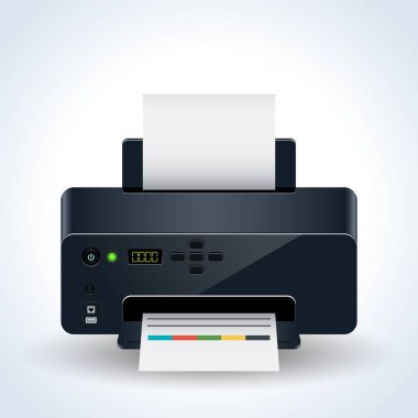Modern masaüstü yazıcı gerçekçi 3d vektör simgesi