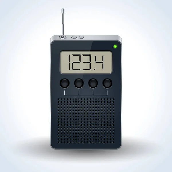 Taşınabilir Radyo Alıcısı Gerçekçi Vektör Simgesi — Stok Vektör