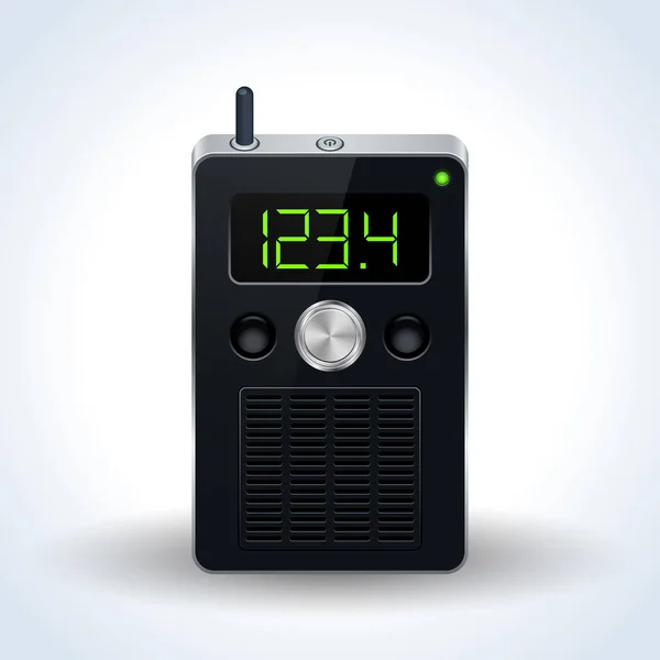 Receptor Radio Portátil Icono Vector Realista — Vector de stock