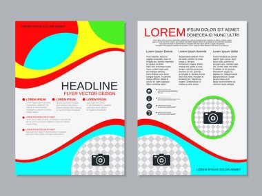 Modern profesyonel iş iki taraflı broşür, kitapçık, broşür kapak, yıllık rapor vektör tasarım şablonu. A4 formatı