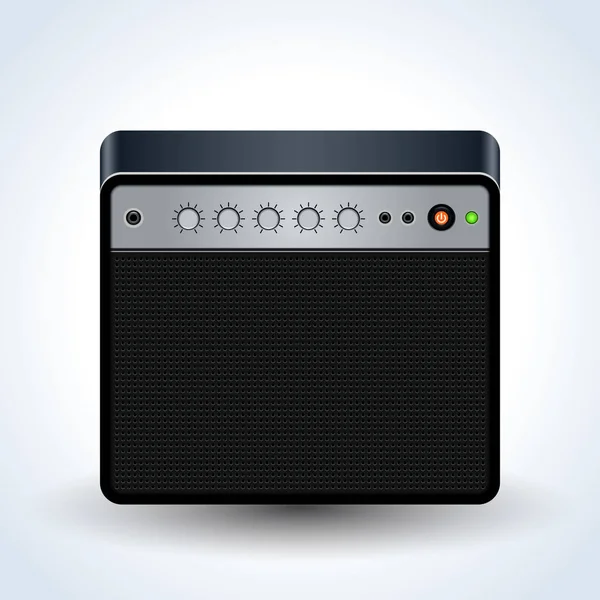 Guitar Amplifier Realistic Vector Icon White Background — Stock Vector