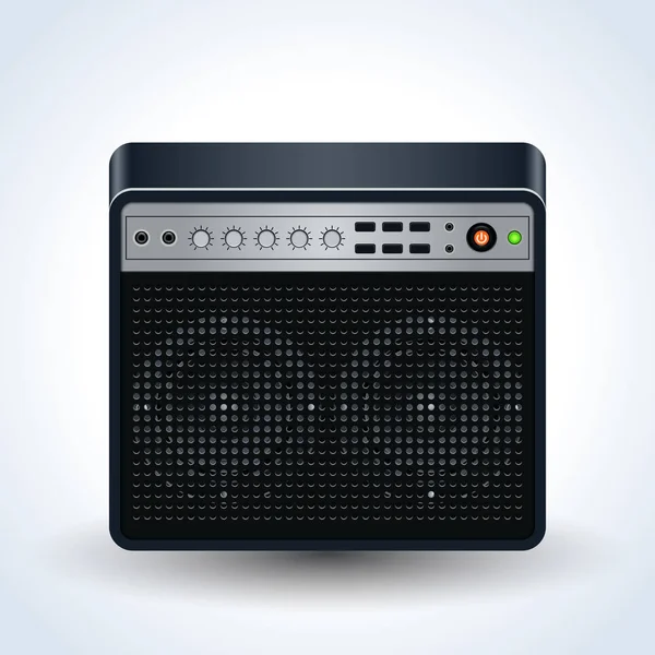 Guitar Amplifier Realistic Vector Icon White Background — Stock Vector