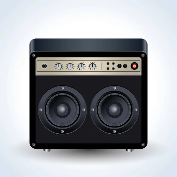 Guitar Amplifier Realistic Vector Icon White Background — Stock Vector